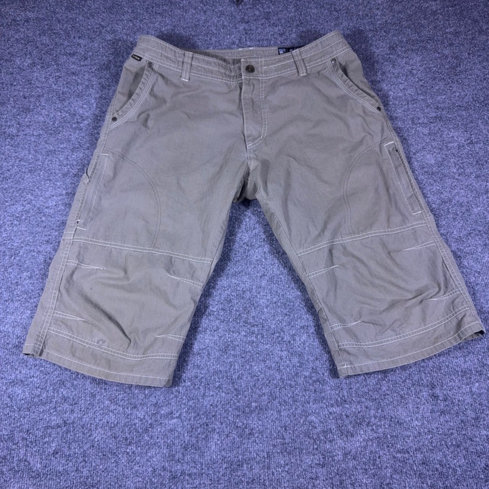 Vintage KUHL Hiking Climbing 3/4 Length Green Vintage Patina Dye Hiking Size 36